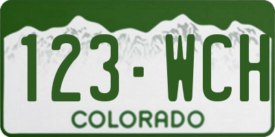 CO license plate 123WCH