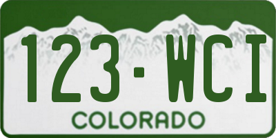CO license plate 123WCI