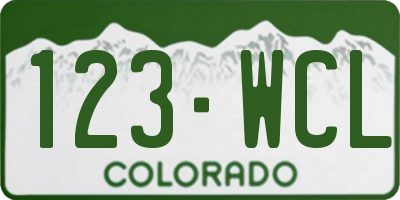 CO license plate 123WCL