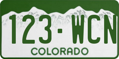 CO license plate 123WCN