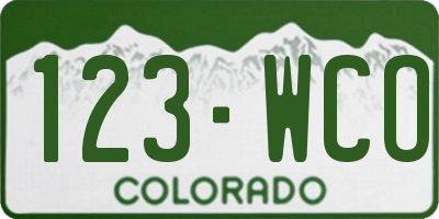 CO license plate 123WCO