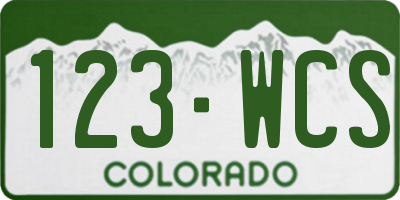 CO license plate 123WCS