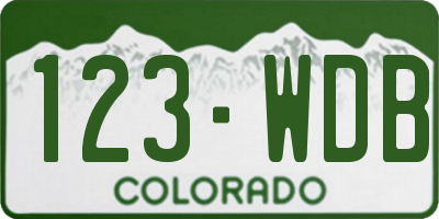CO license plate 123WDB