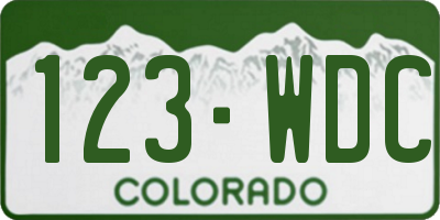CO license plate 123WDC