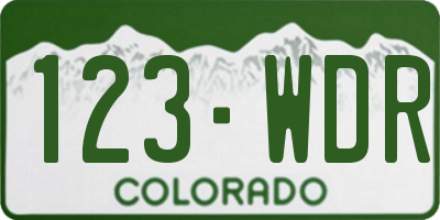 CO license plate 123WDR