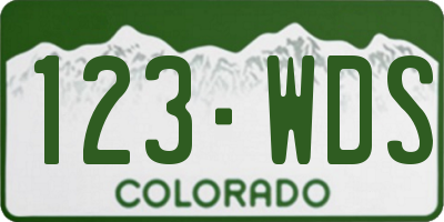 CO license plate 123WDS