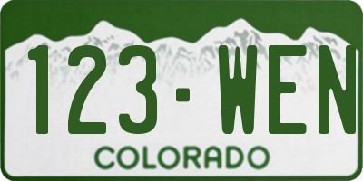 CO license plate 123WEN