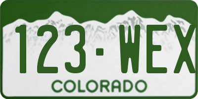 CO license plate 123WEX