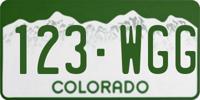 CO license plate 123WGG