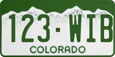 CO license plate 123WIB