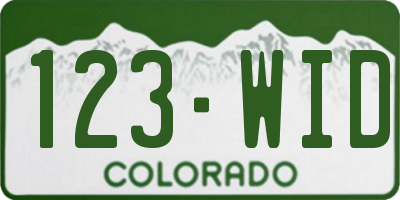 CO license plate 123WID
