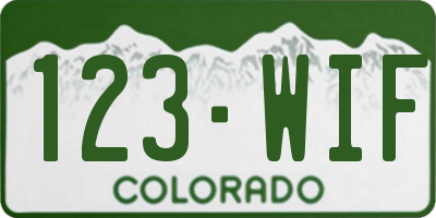 CO license plate 123WIF