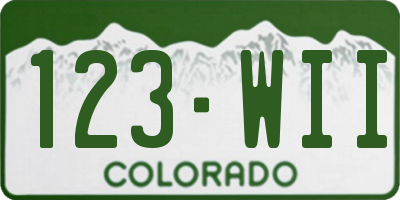 CO license plate 123WII