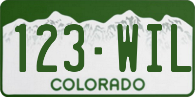 CO license plate 123WIL