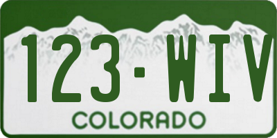 CO license plate 123WIV