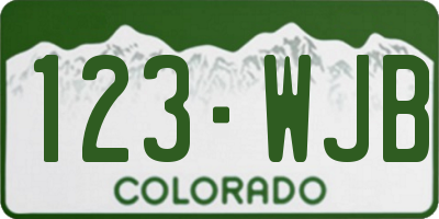CO license plate 123WJB