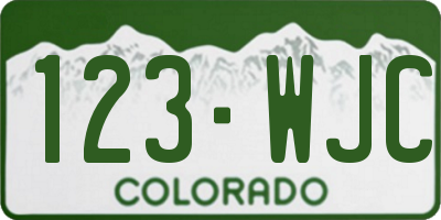 CO license plate 123WJC
