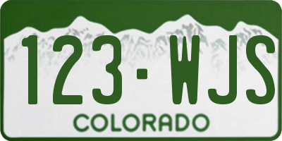 CO license plate 123WJS