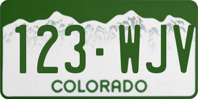 CO license plate 123WJV