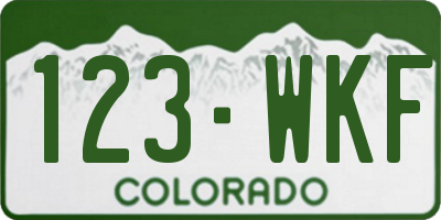 CO license plate 123WKF