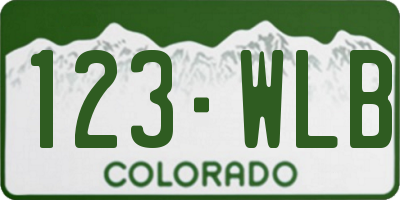 CO license plate 123WLB