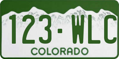 CO license plate 123WLC