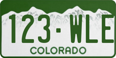 CO license plate 123WLE