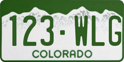 CO license plate 123WLG