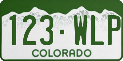 CO license plate 123WLP