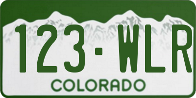 CO license plate 123WLR