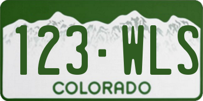 CO license plate 123WLS