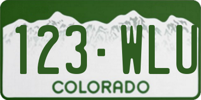 CO license plate 123WLU