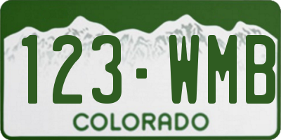 CO license plate 123WMB