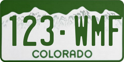 CO license plate 123WMF