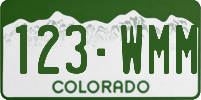 CO license plate 123WMM