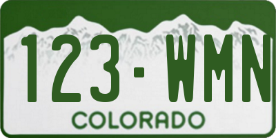 CO license plate 123WMN