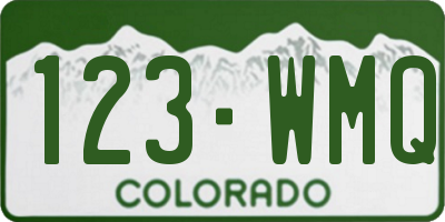 CO license plate 123WMQ