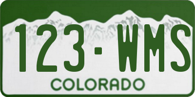 CO license plate 123WMS