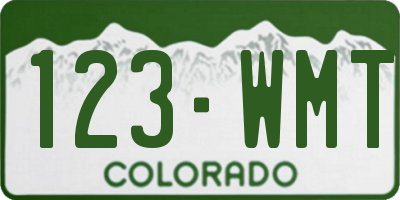 CO license plate 123WMT