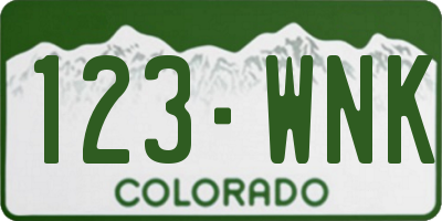 CO license plate 123WNK