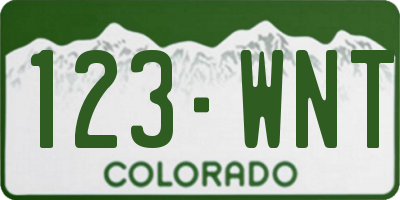 CO license plate 123WNT