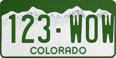 CO license plate 123WOW