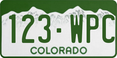 CO license plate 123WPC