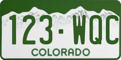 CO license plate 123WQC