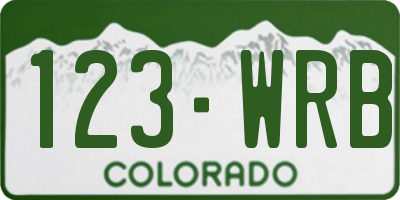 CO license plate 123WRB