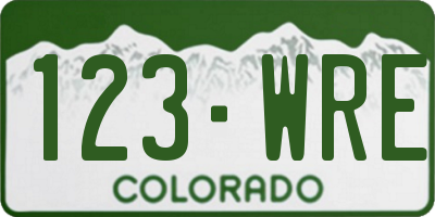 CO license plate 123WRE