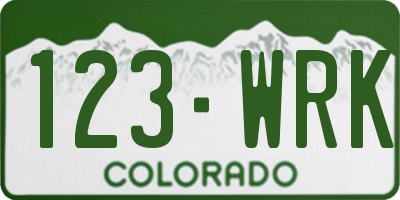 CO license plate 123WRK