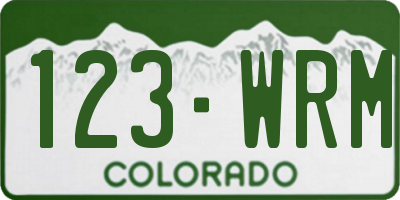 CO license plate 123WRM
