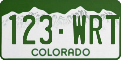 CO license plate 123WRT