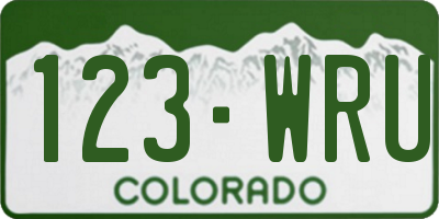CO license plate 123WRU